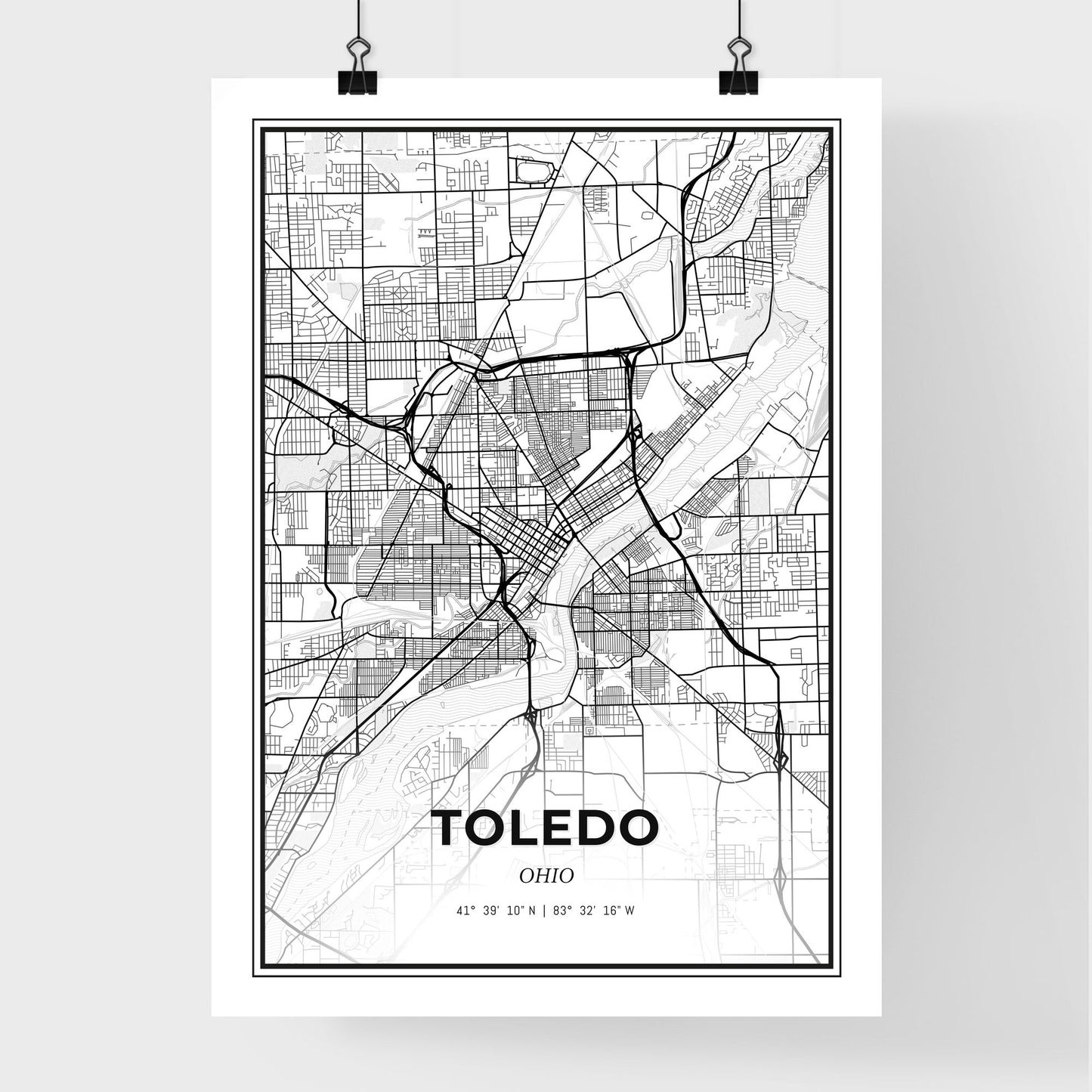 Toledo Ohio - Premium City Map Poster