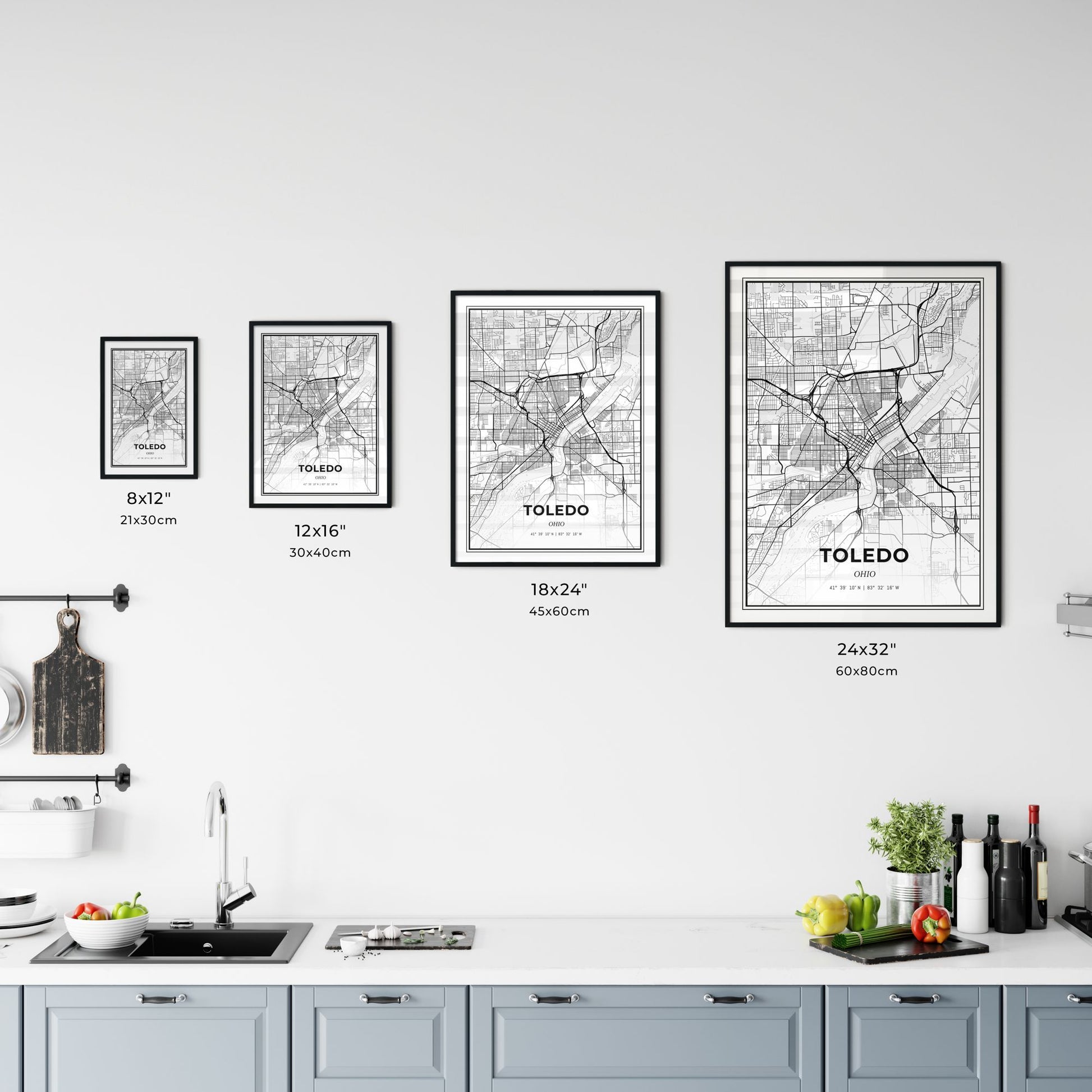 Toledo Ohio - Customizable Modern City Map