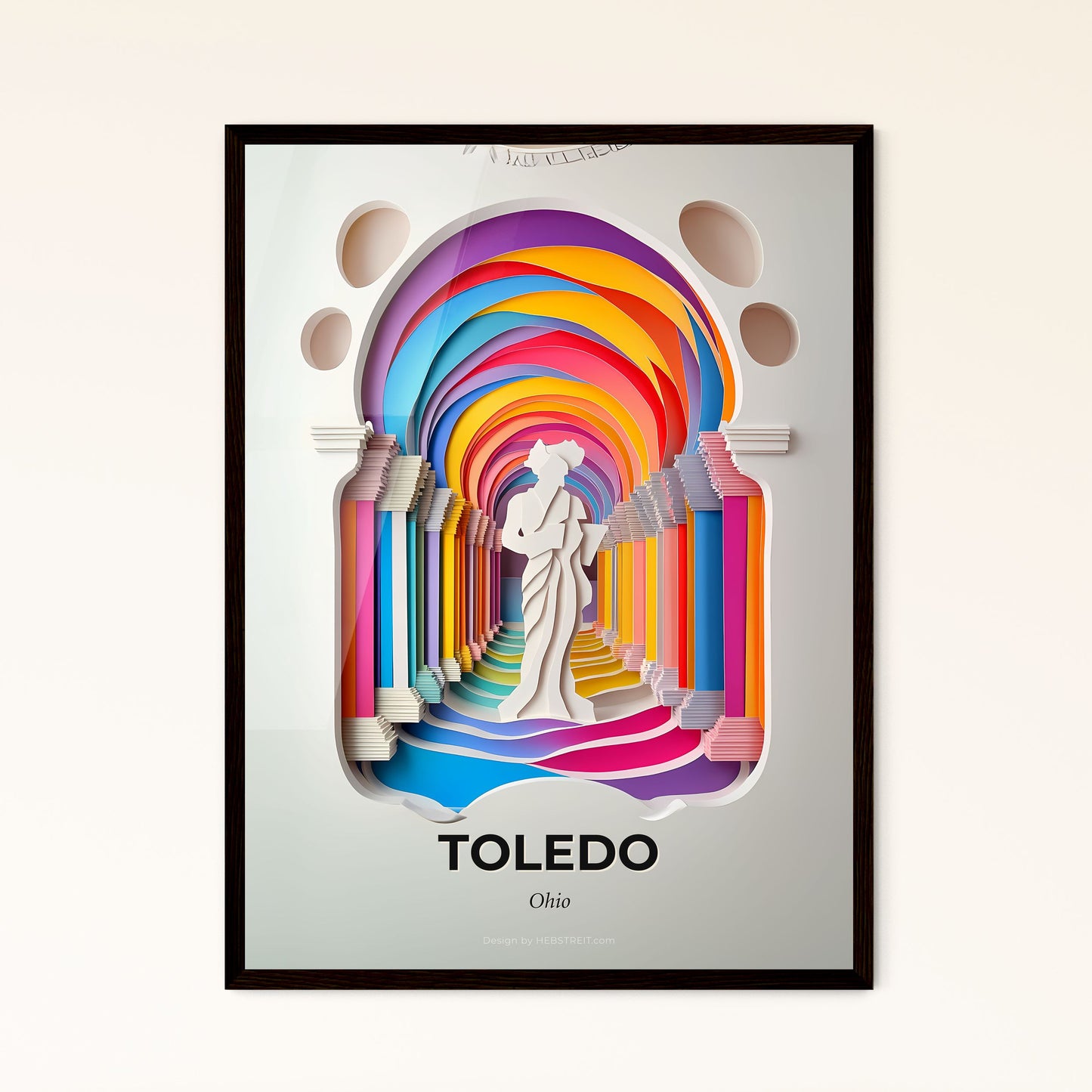 Vivid Toledo, Ohio - a paper cut of a man with a rainbow tunnel