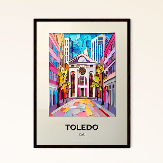 Vivid Toledo, Ohio - a painting of a church in a city