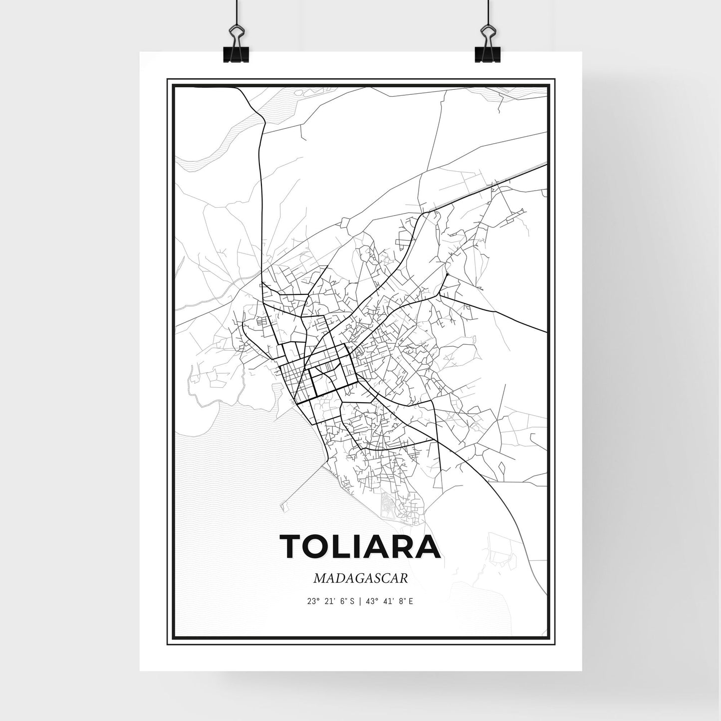 Toliara Madagascar - Premium City Map Poster