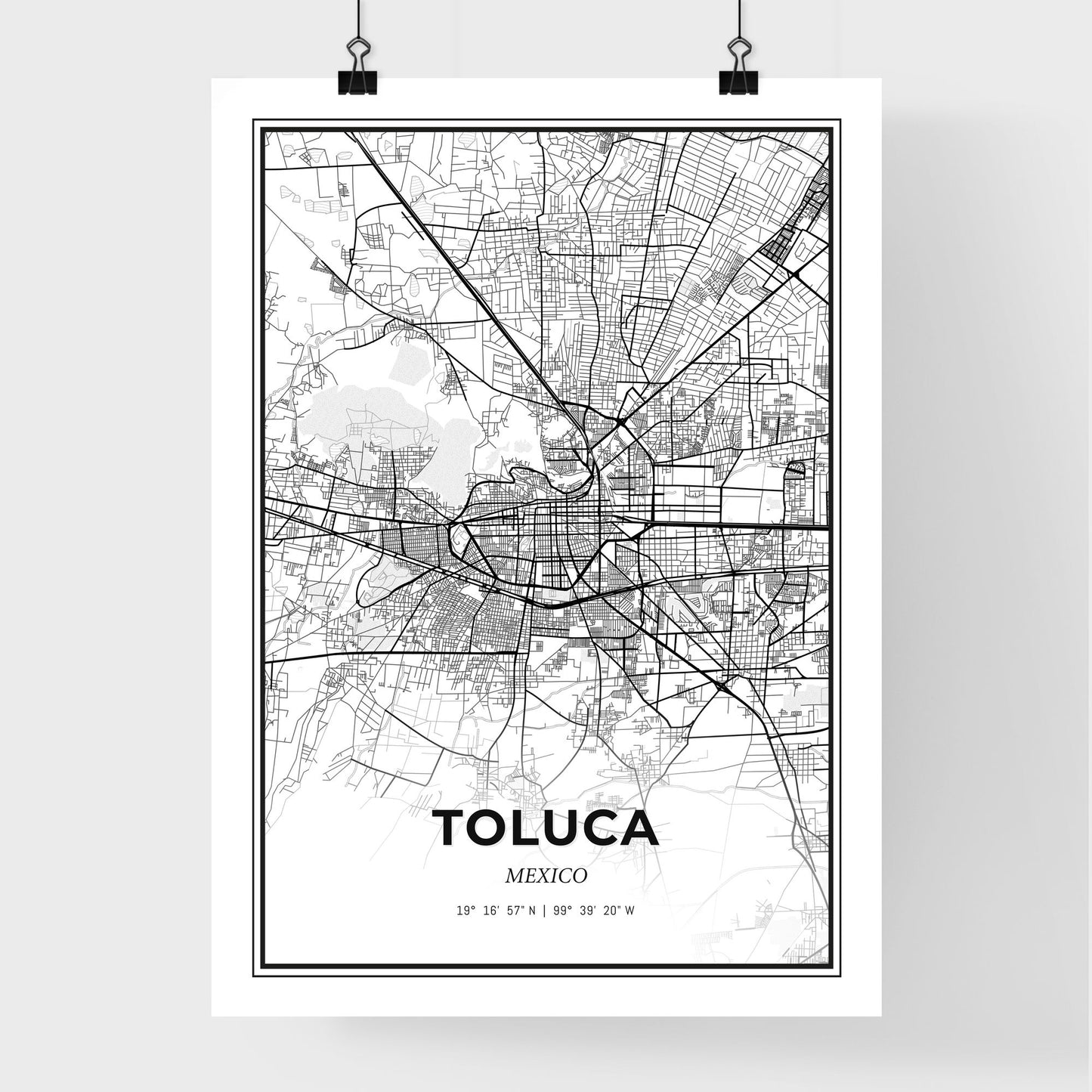 Toluca Mexico - Premium City Map Poster