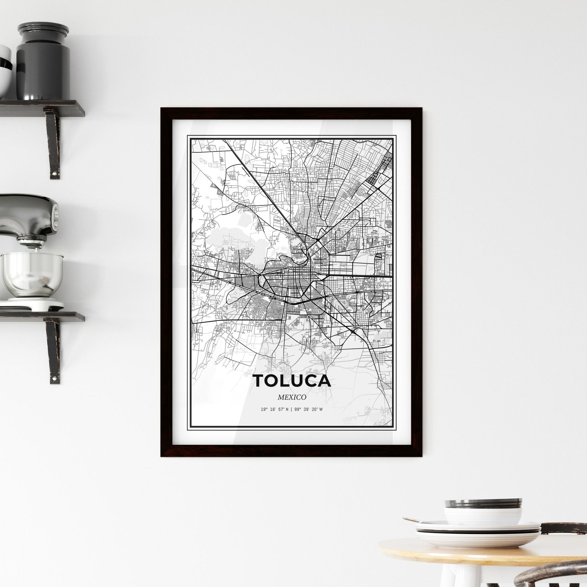 Toluca Mexico - Minimal City Map