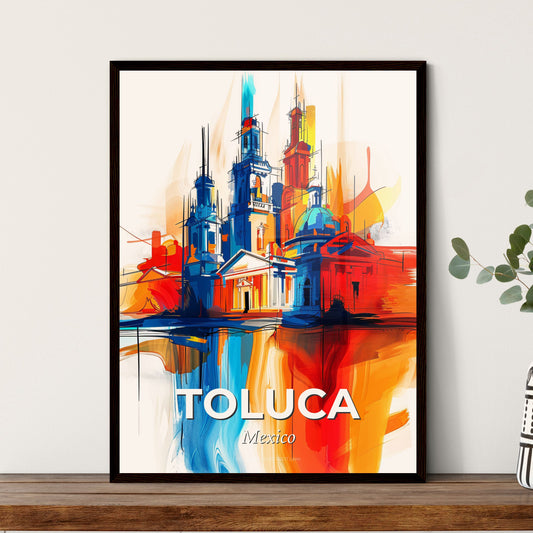 Vibrant Toluca, Mexico - A Colorful Building With Towers And A White Wall