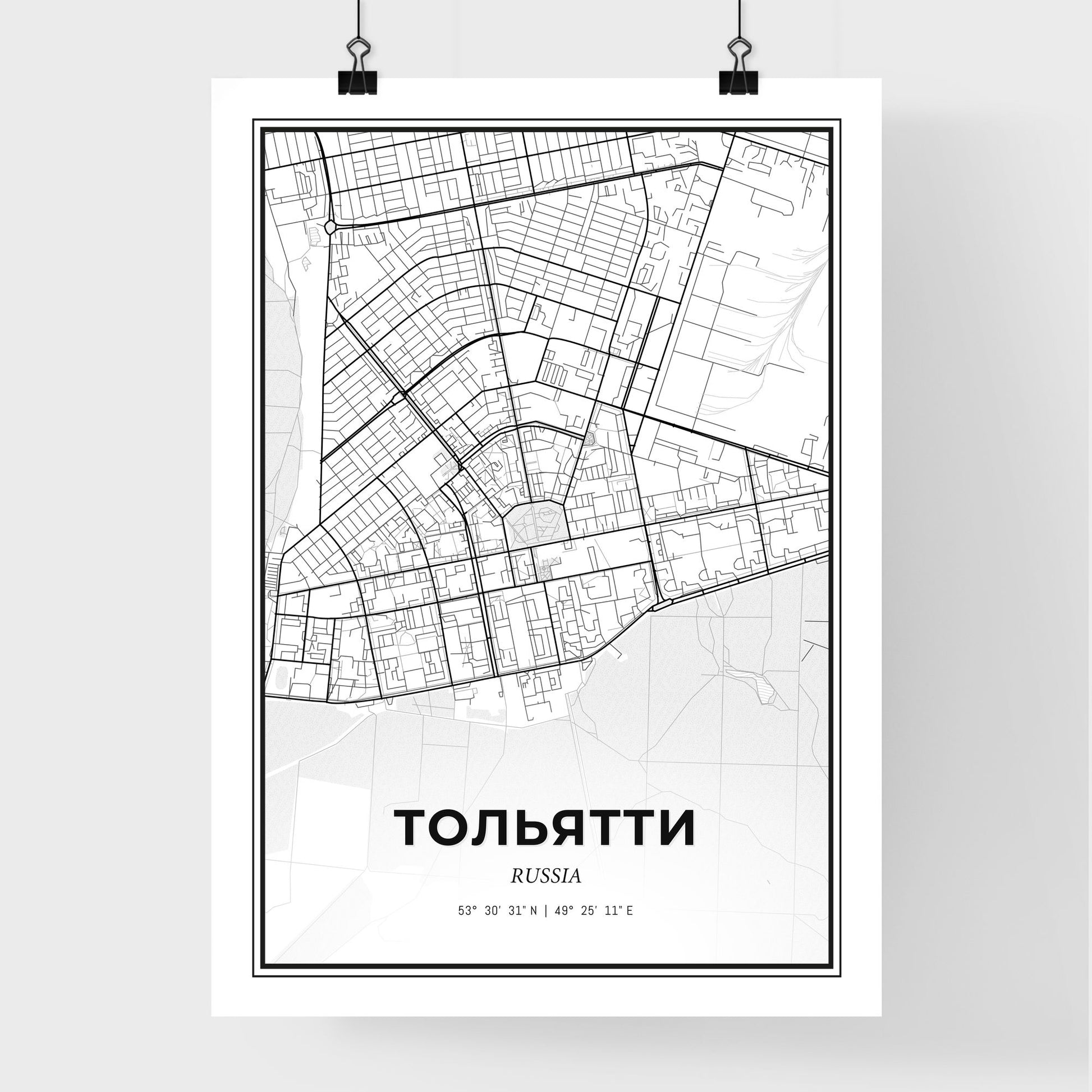 Tolyatti Russia - Premium City Map Poster