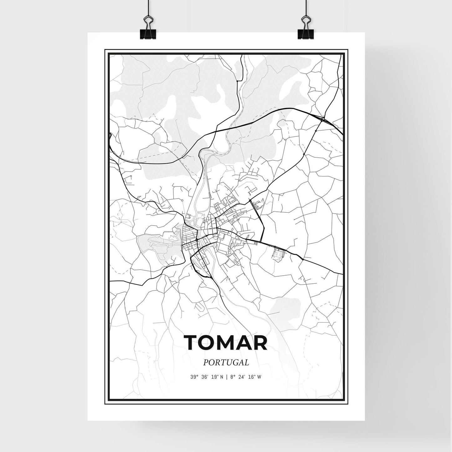 Tomar Portugal - Premium City Map Poster