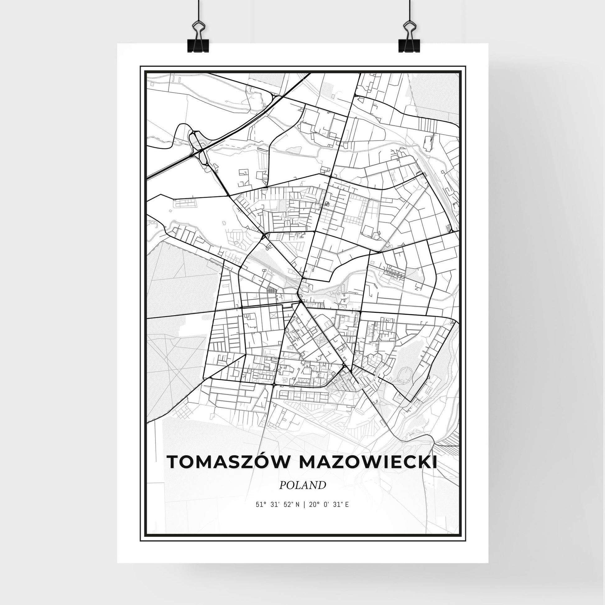 Tomaszów Mazowiecki Poland - Premium City Map Poster