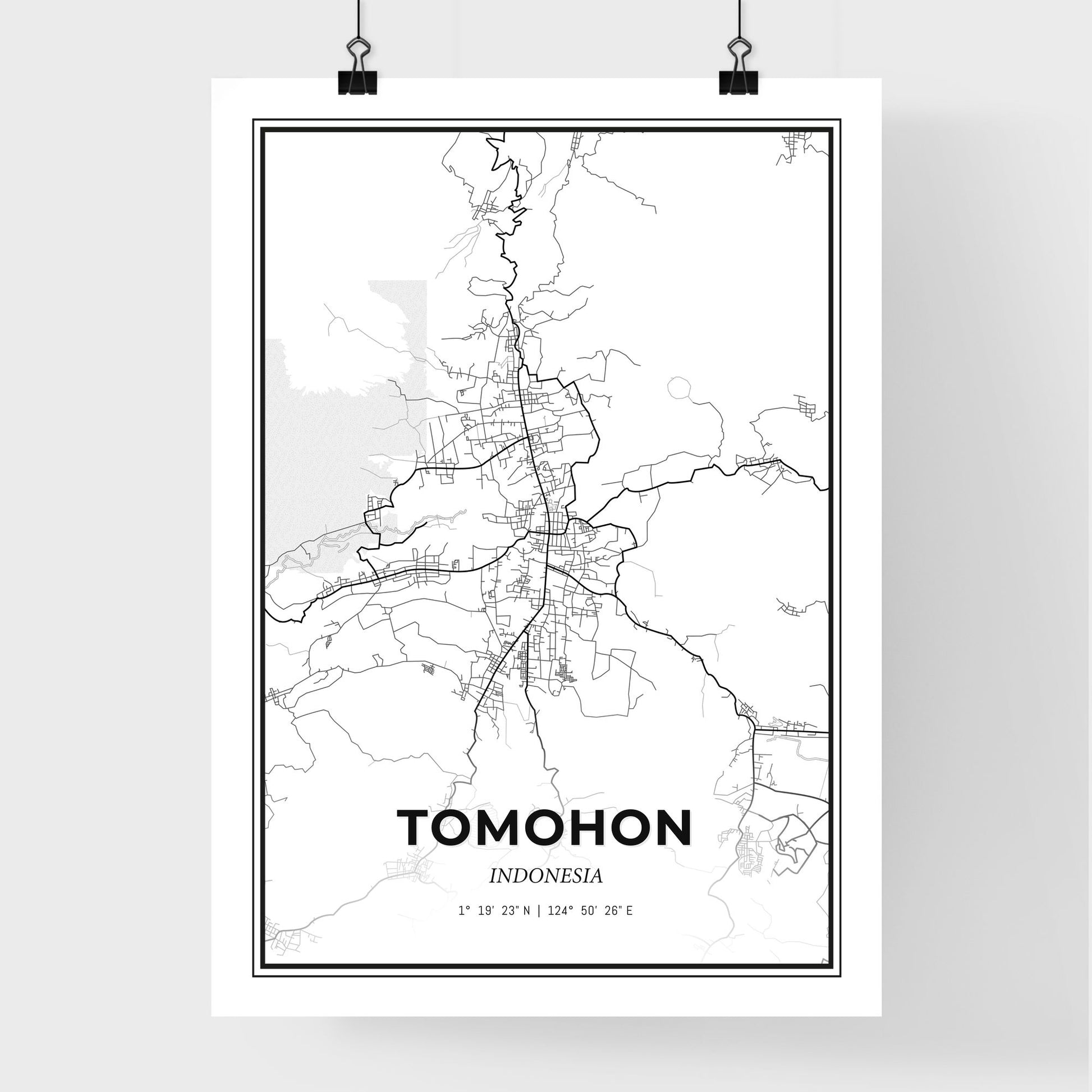 Tomohon Indonesia - Premium City Map Poster