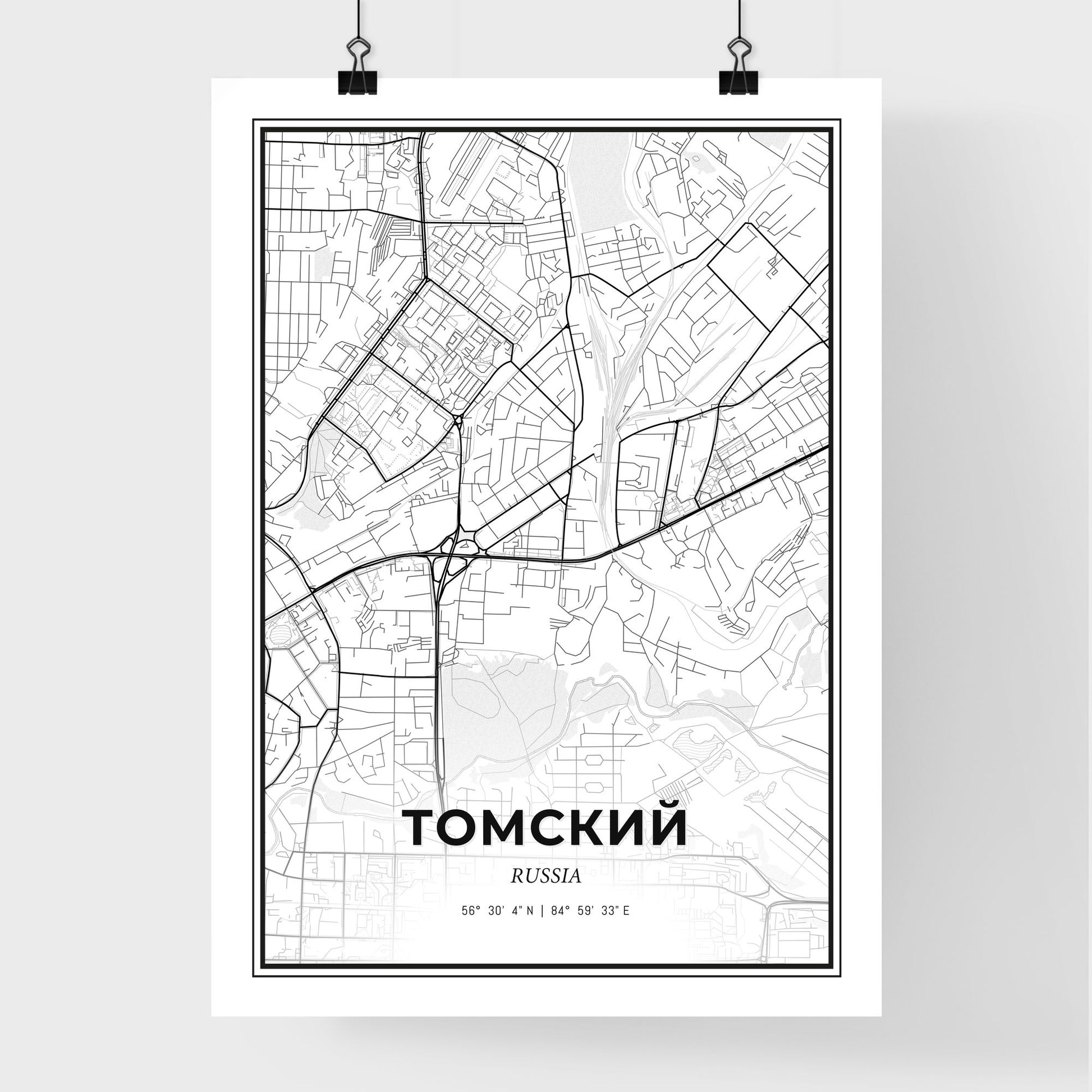 Tomsk Russia - Premium City Map Poster