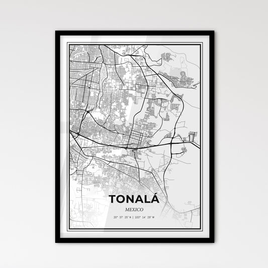 Tonalá Mexico - Scandinavian Style City Map for Modern Home Decor