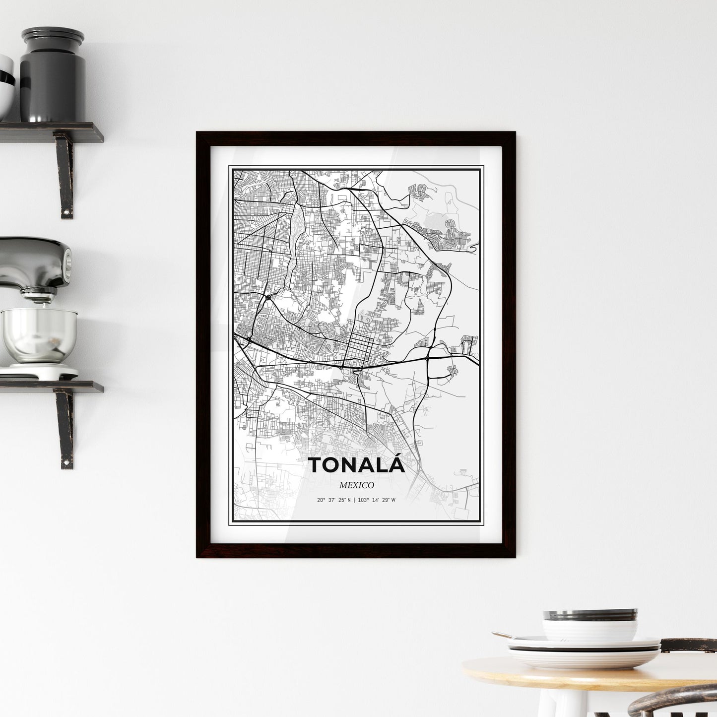 Tonalá Mexico - Minimal City Map