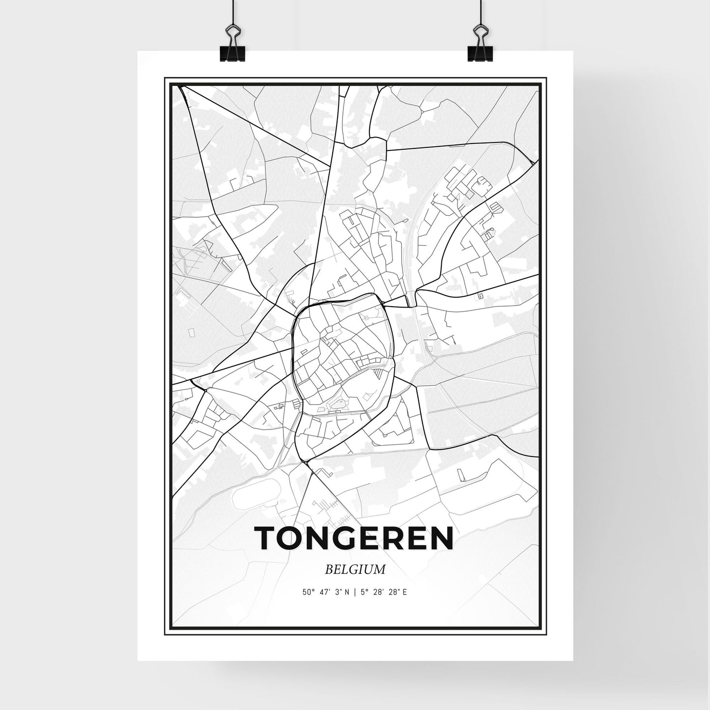 Tongeren  Belgium - Premium City Map Poster