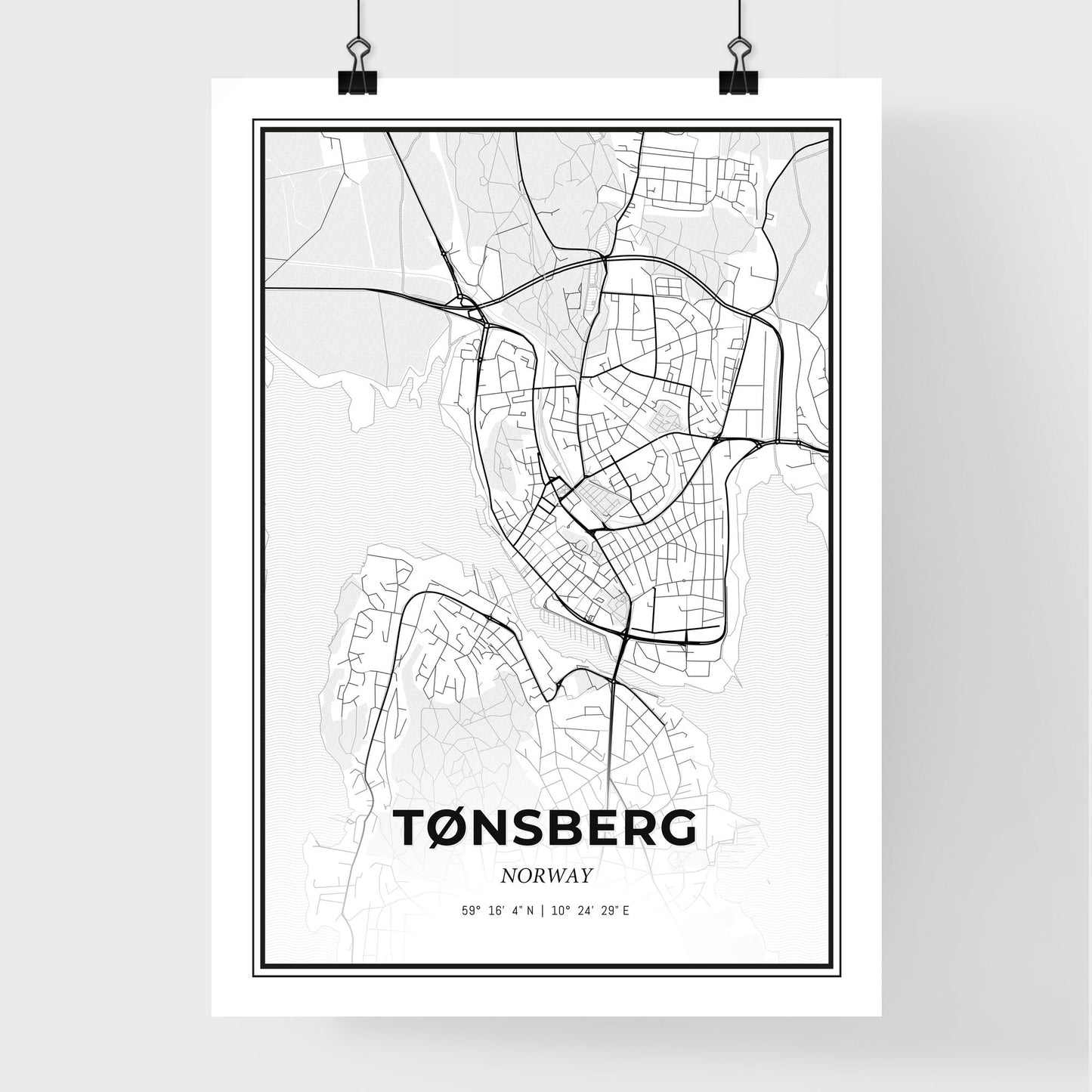 Tønsberg Norway - Premium City Map Poster