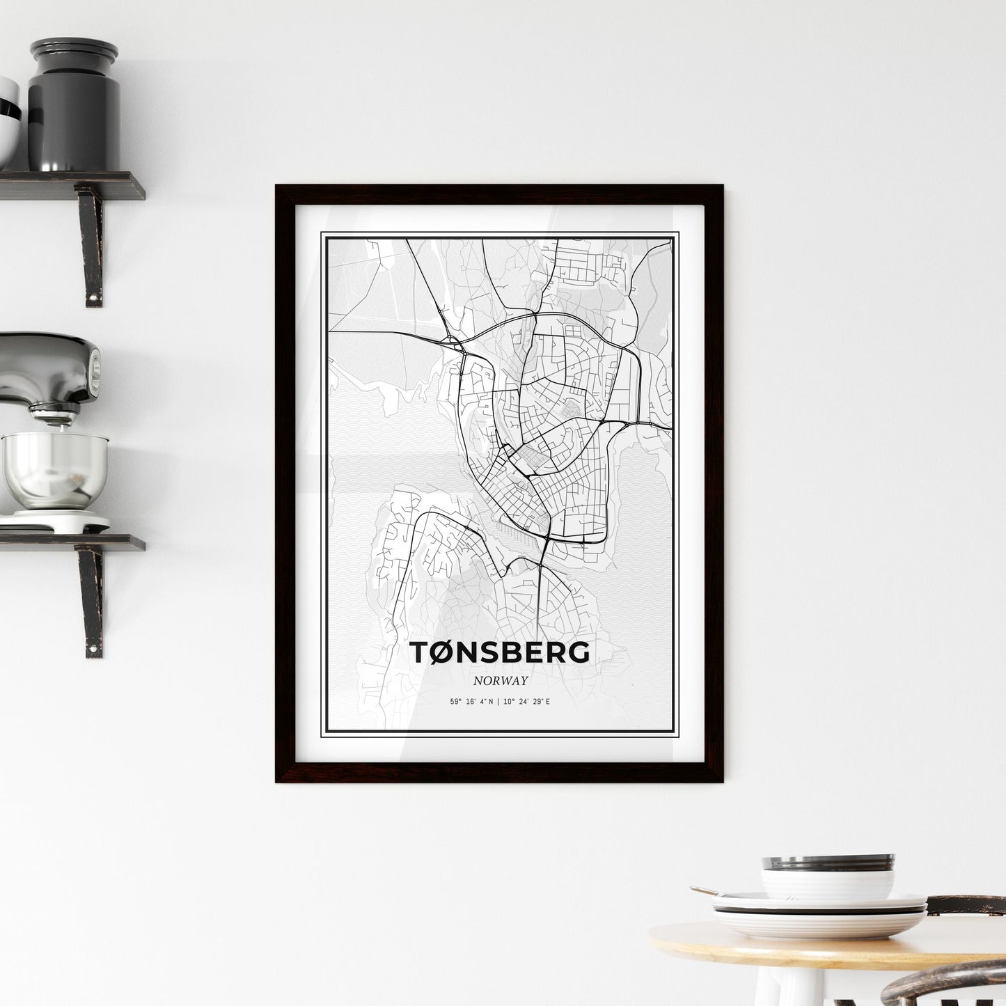 Tønsberg Norway - Minimal City Map