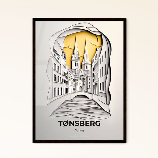 Vivid Tønsberg, Norway - a paper cut of a city with a church