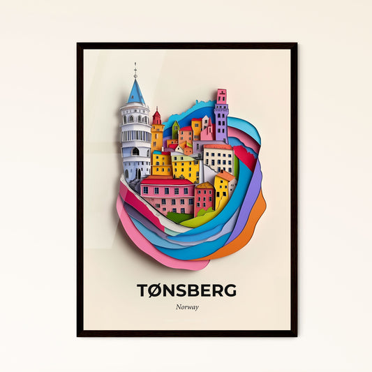 Vivid Tønsberg, Norway - a paper cut of a city with a tower