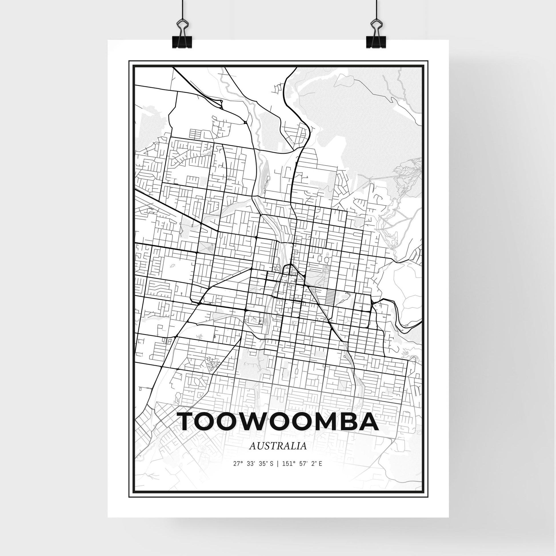 Toowoomba Australia - Premium City Map Poster