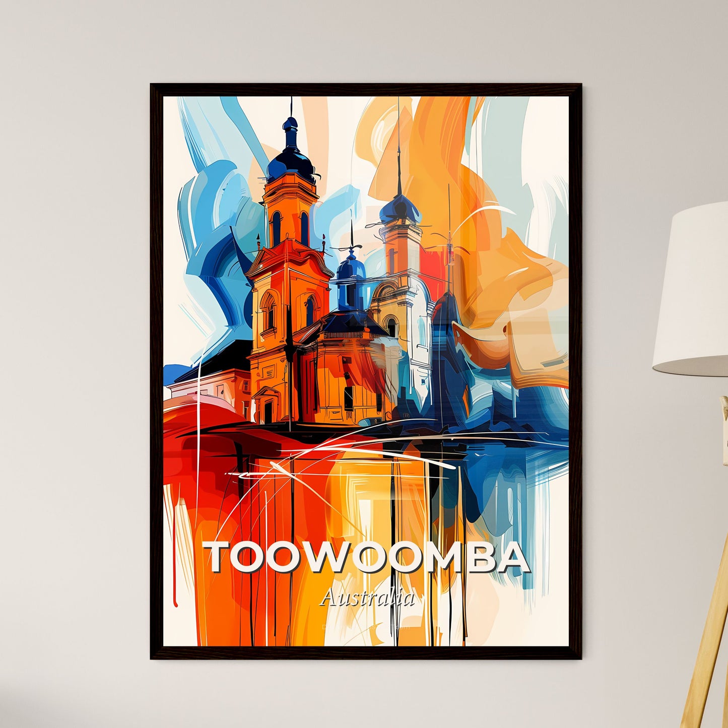 Vibrant Toowoomba, Australia - A Painting Of A Building