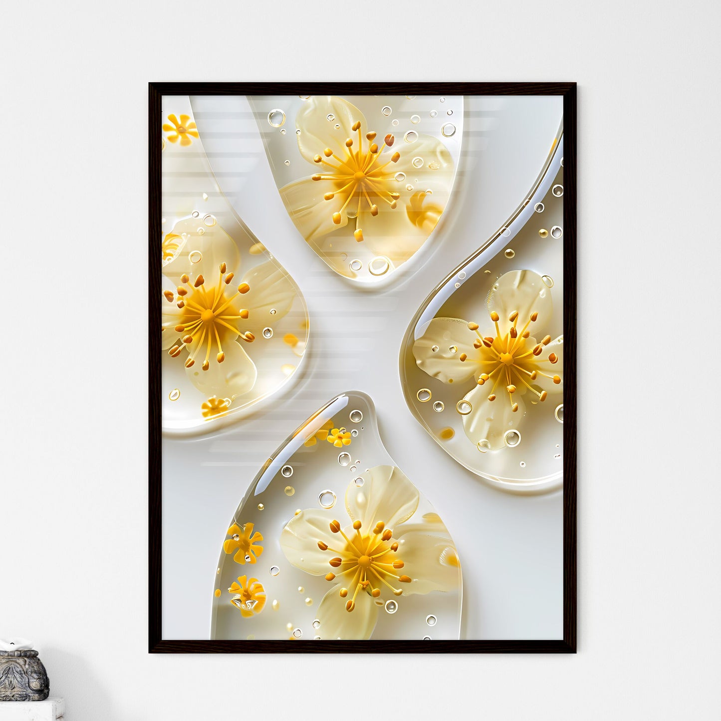 Top view of transparent gel patches with yel - Framed Art Print