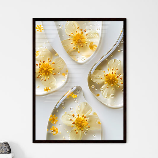 Top view of transparent gel patches with yel - Framed Art Print