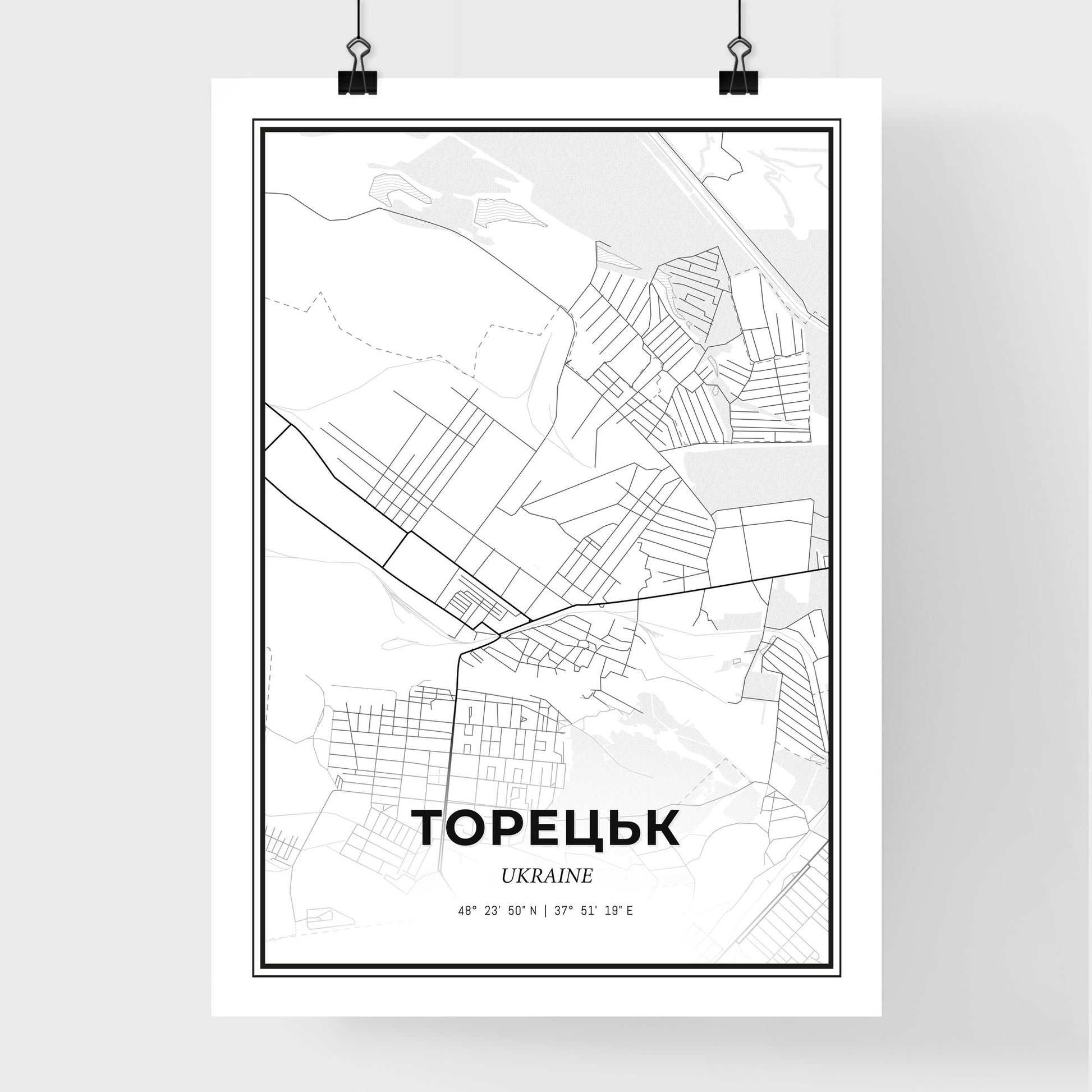 Toretsk Ukraine - Premium City Map Poster