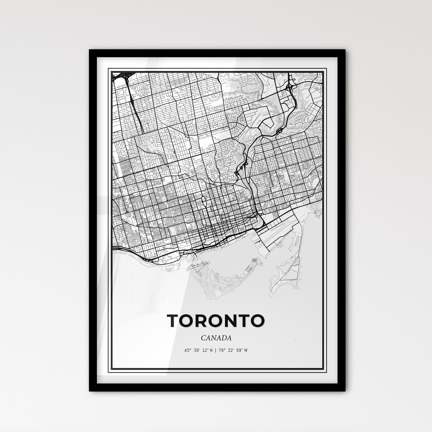 Toronto Canada - Scandinavian Style City Map for Modern Home Decor