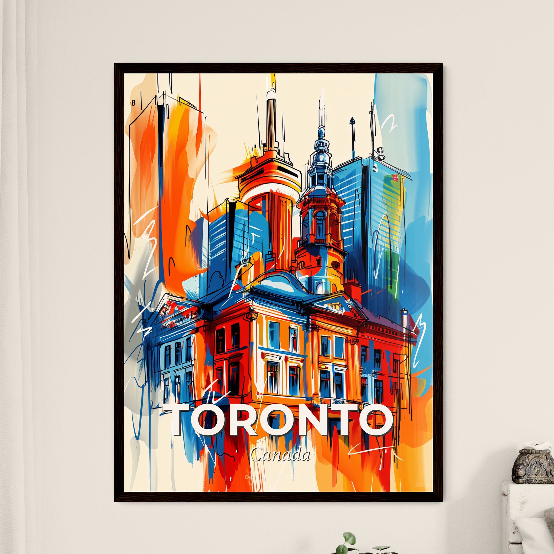 Vibrant Toronto, Canada - A Drawing Of A Building