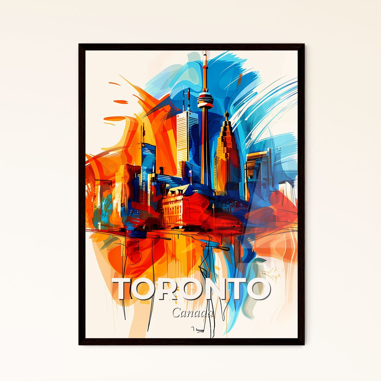 Vibrant Toronto, Canada - A Colorful Cityscape With A Tower