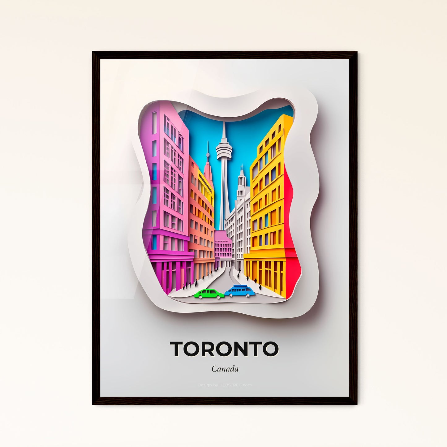 Vivid Toronto, Canada - a paper cut of a city with a tower