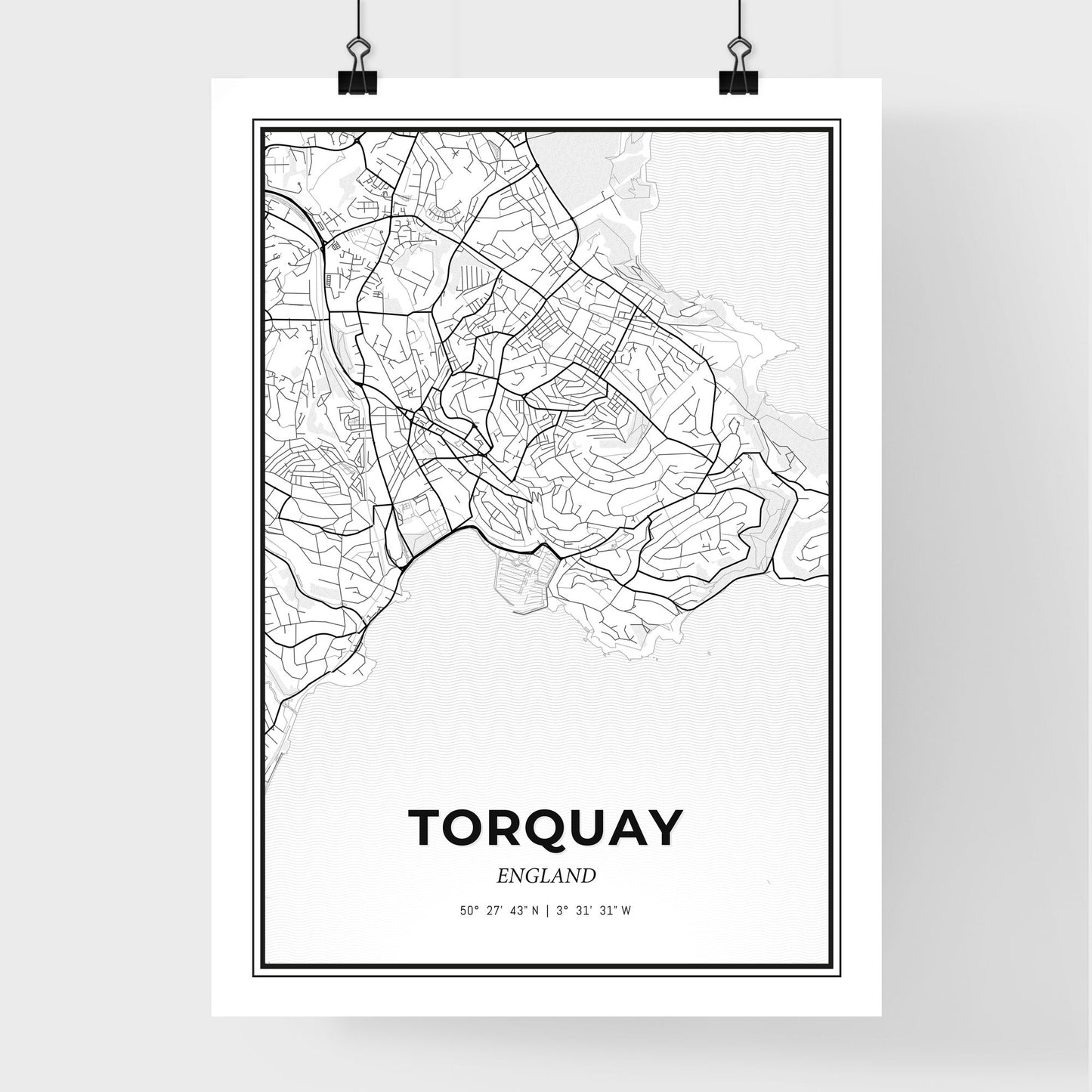 Torquay England - Premium City Map Poster