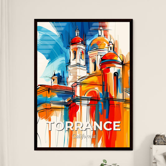 Vibrant Torrance, California - A Painting Of A Building With Colorful Domes