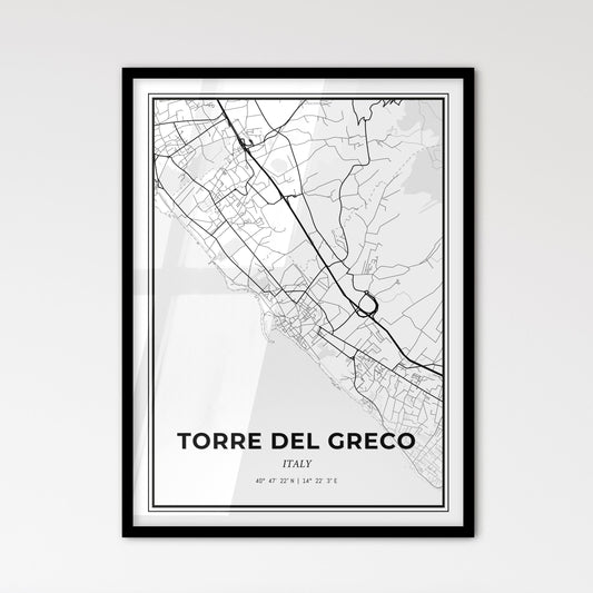 Torre del Greco Italy - Scandinavian Style City Map for Modern Home Decor