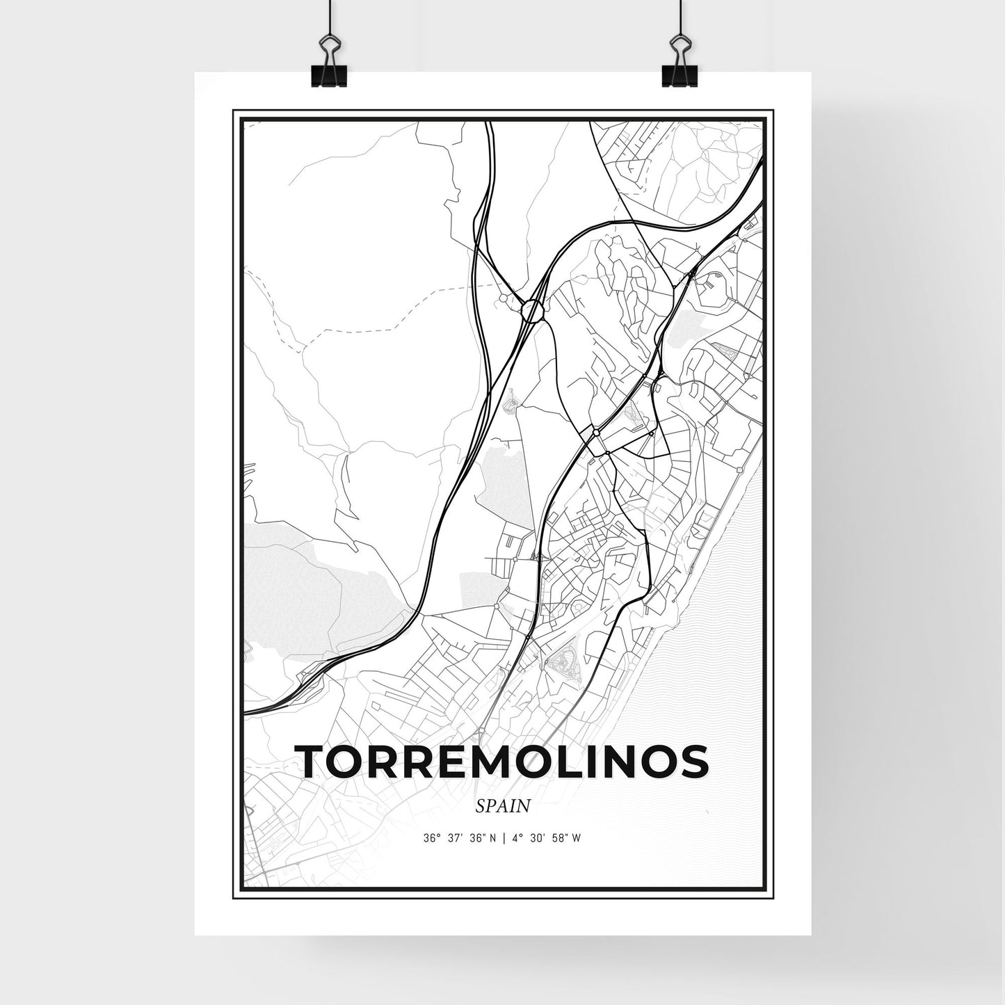 Torremolinos Spain - Premium City Map Poster