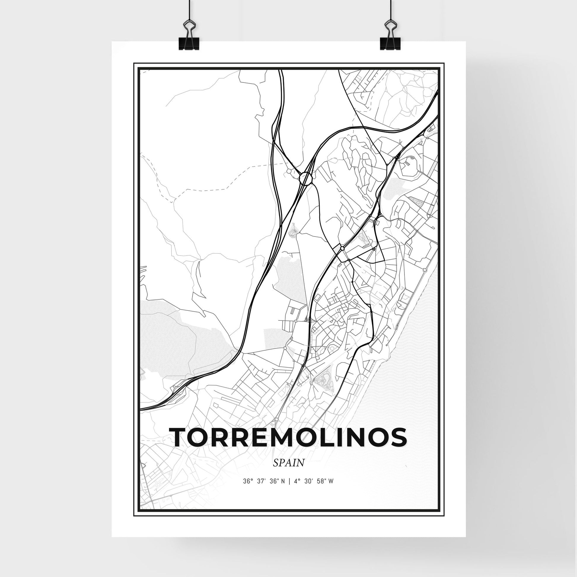 Torremolinos Spain - Premium City Map Poster