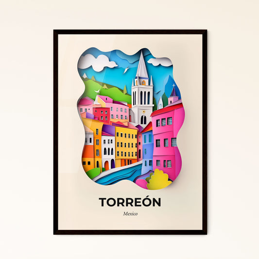 Vivid Torreón, Mexico - a paper cut of a city with a church