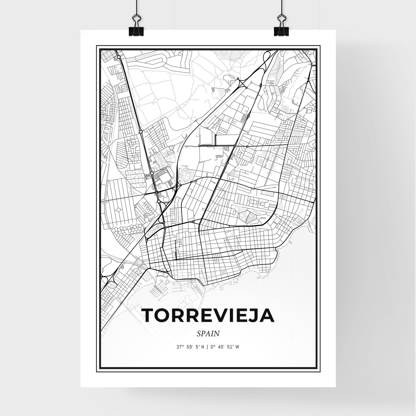 Torrevieja Spain - Premium City Map Poster