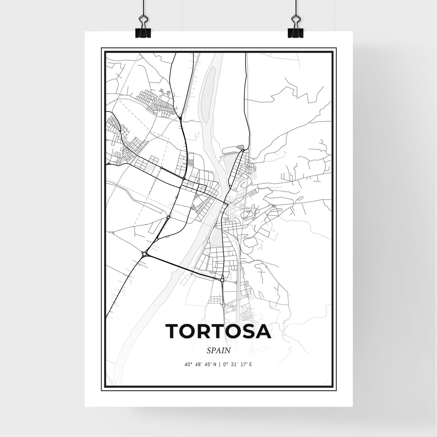 Tortosa Spain - Premium City Map Poster