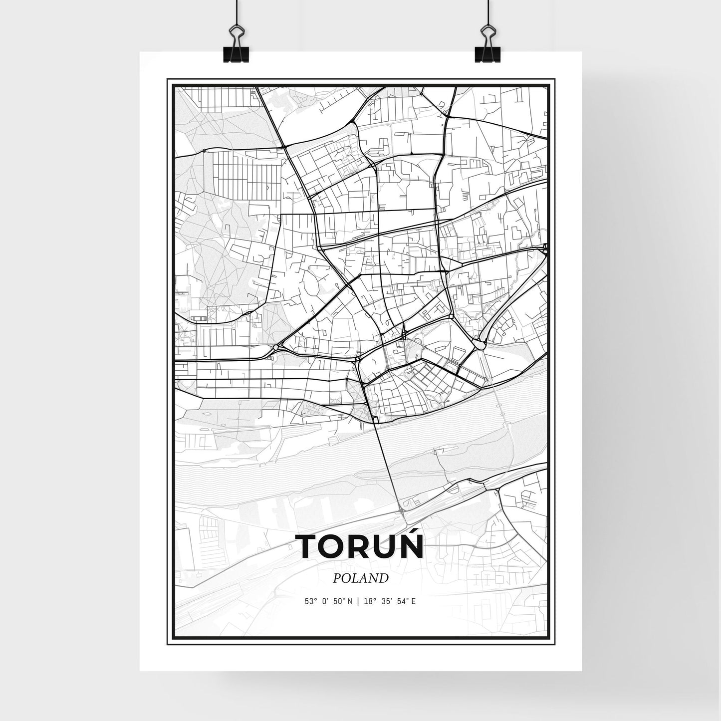 Toruń Poland - Premium City Map Poster