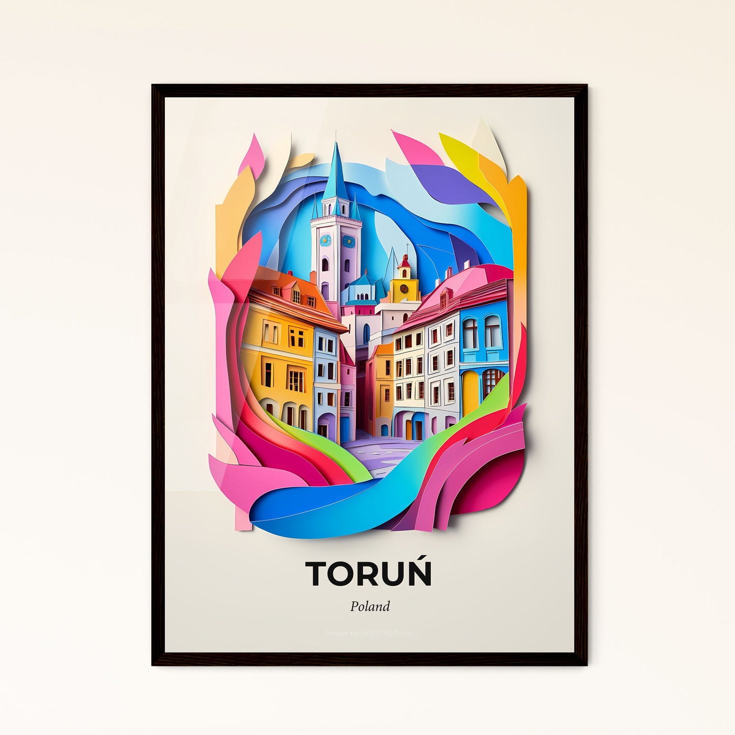 Vivid Toruń, Poland - a colorful city with a clock tower in the middle