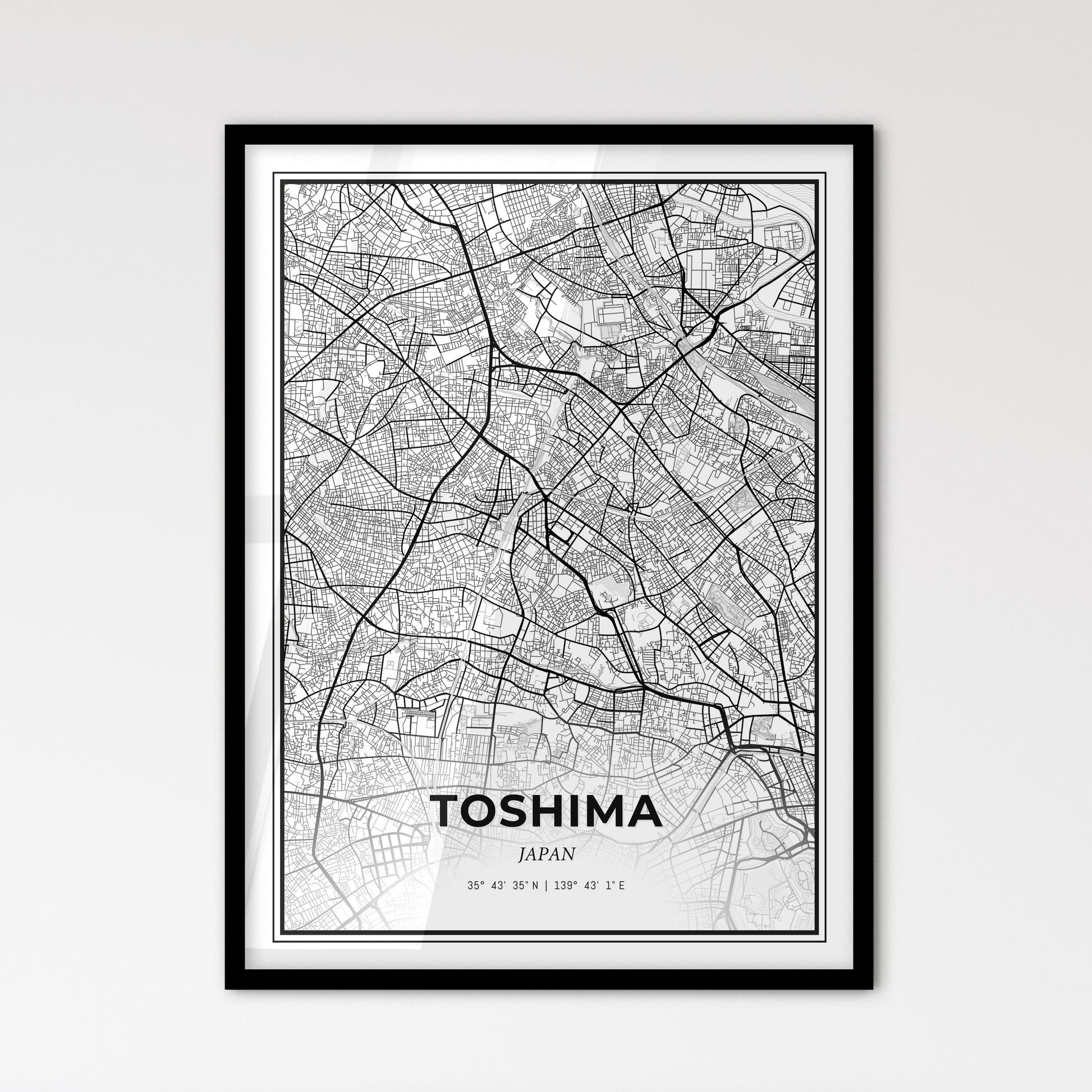 Toshima Japan - Scandinavian Style City Map for Modern Home Decor