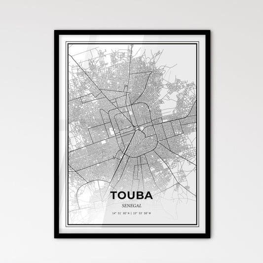 Touba Senegal - Scandinavian Style City Map for Modern Home Decor