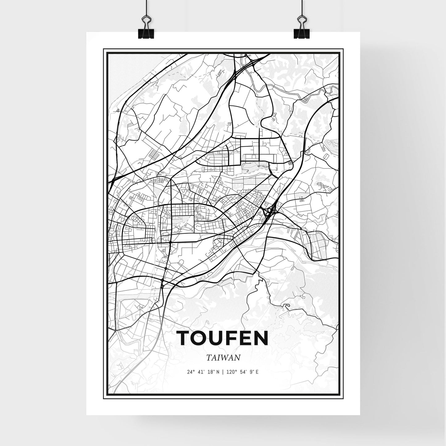 Toufen Taiwan - Premium City Map Poster