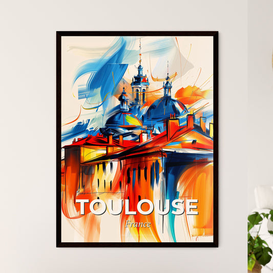 Vibrant Toulouse, France - A Painting Of A Building With A Colorful Background