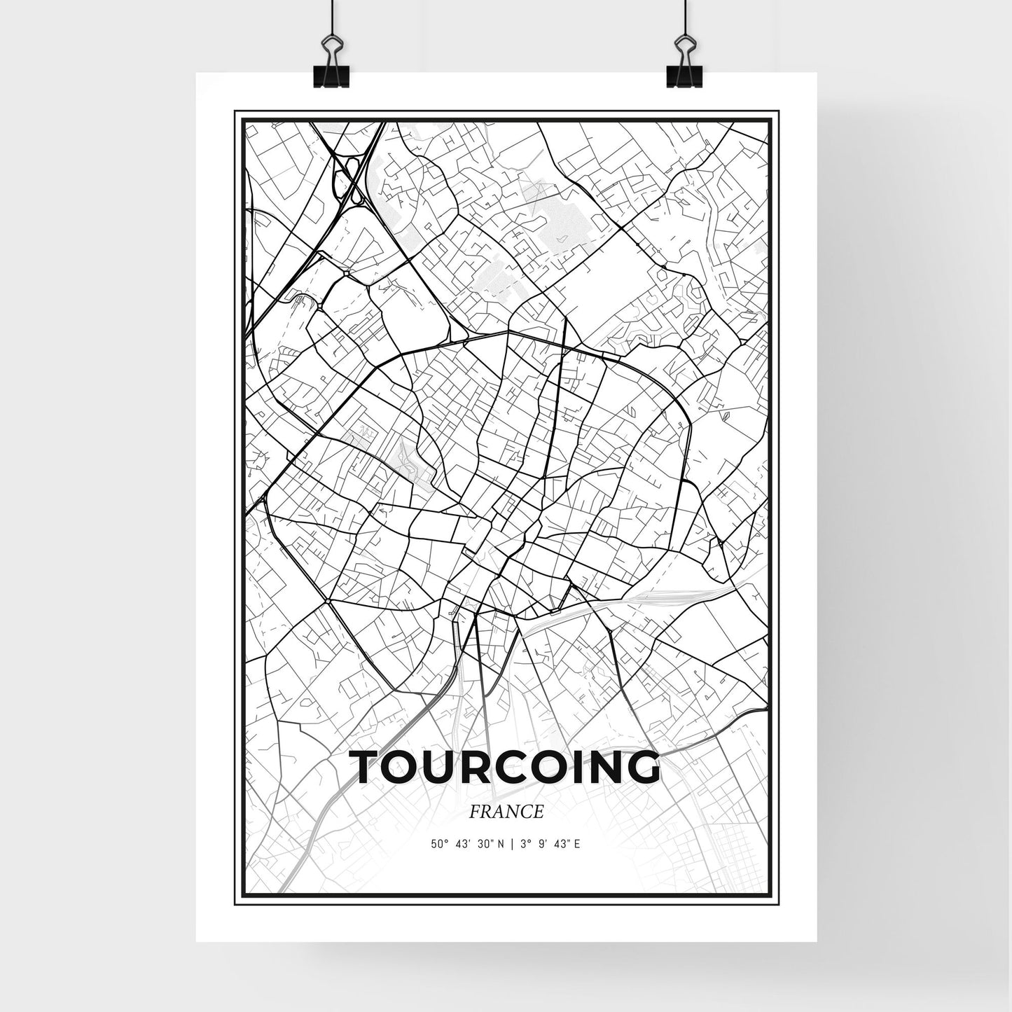 Tourcoing France - Premium City Map Poster