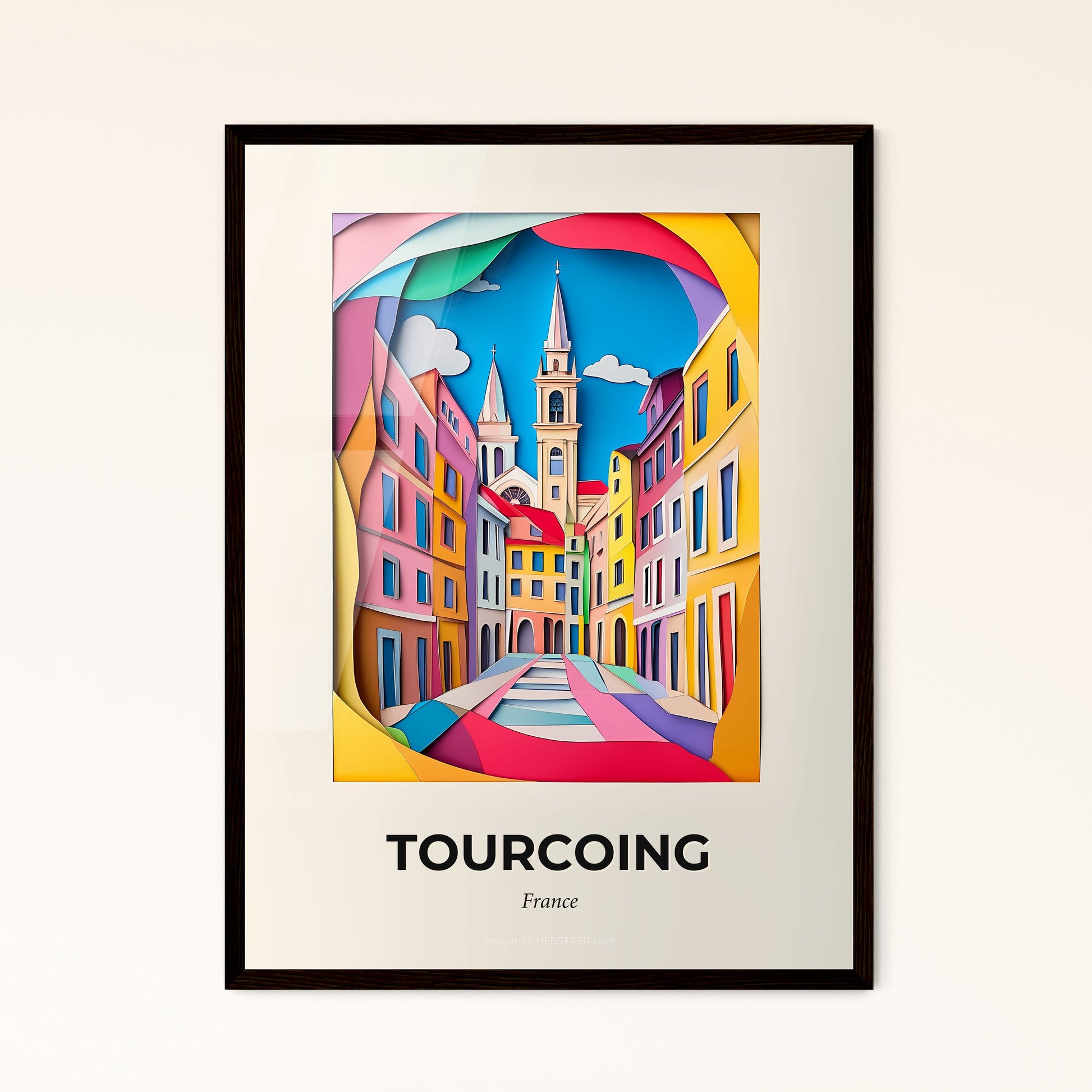 Vivid Tourcoing, France - a colorful city with a clock tower