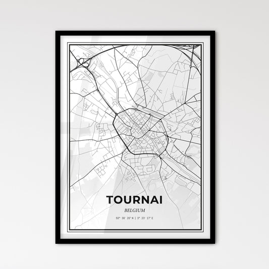 Tournai  Belgium - Scandinavian Style City Map for Modern Home Decor