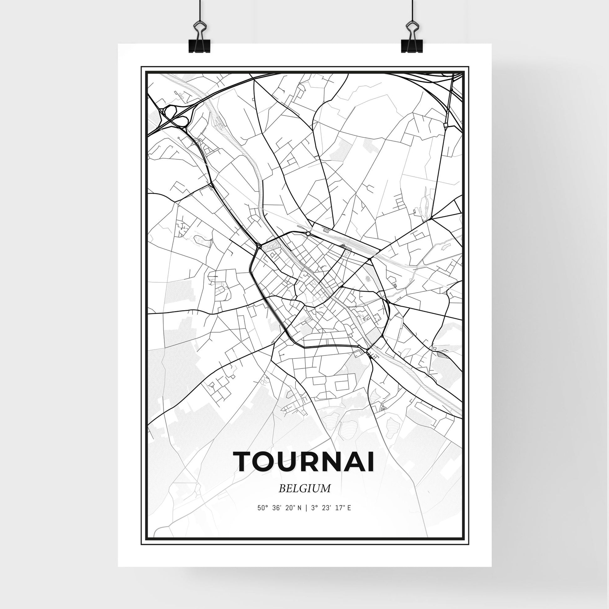 Tournai  Belgium - Premium City Map Poster