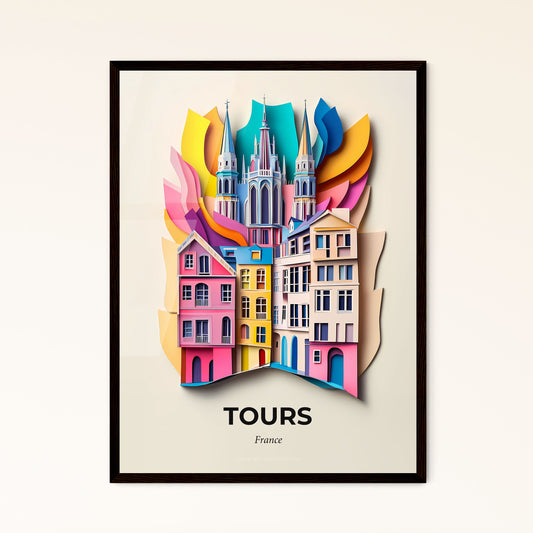 Vivid Tours, France - a paper cut of a city with a church