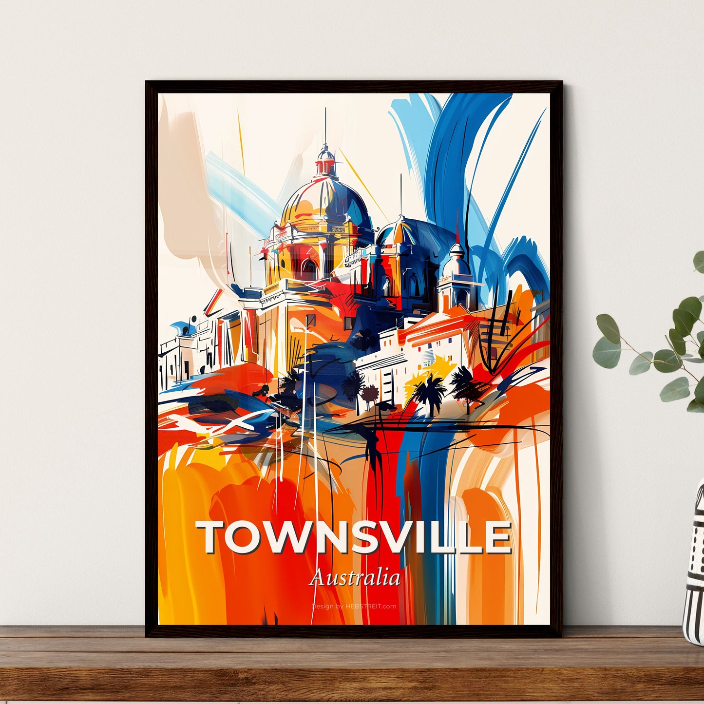 Vibrant Townsville, Australia - A Colorful Painting Of A Building