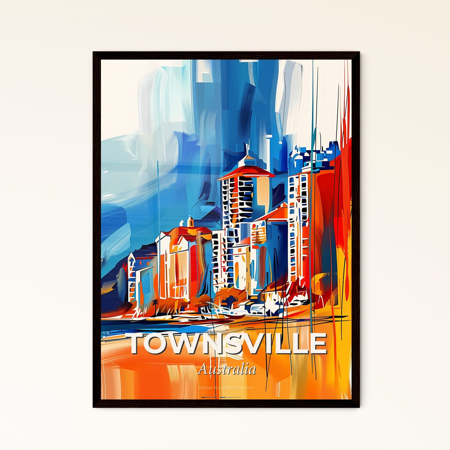 Vibrant Townsville, Australia - A Painting Of A City